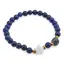 Bratara Lapis lazuli sfere 6mm, Larvikit 8mm si steluta din Sidef 10mm cu bumbi aurii