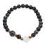 Bratara Obsidian auriu sfere 6mm, Larvikit 8mm si steluta din Sidef 10mm cu bumbi aurii