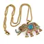 Colier Feng Shui auriu cu pandantiv Elefant colorat, 6,5cm