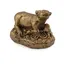 Statueta Feng Shui Bivol mic pe monede din rasina, 3cm