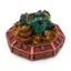 Statueta Feng Shui Broasca raioasa cu pepite pe baza hexagonala, 7cm