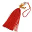 Amuleta breloc Feng Shui Dragon portocaliu model 1 cu pietre semipretioase si ciucure rosu