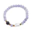 Bratara Agat bleu sfere 6mm, Larvikit 8mm si luna din Sidef 12mm cu bumbi aurii