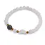 Bratara Cristal de stanca sfere 6mm, Larvikit 8mm si luna din Sidef 12mm cu bumbi aurii