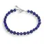 Bratara Lapis lazuli cuburi 4mm, sfere fatetate 2mm si argint 925