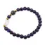 Bratara Ochi de tigru mov sfere 6mm, Larvikit 8mm si luna din Sidef 12mm cu bumbi aurii
