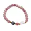 Bratara Rodonit roz sfere 6mm, Larvikit 8mm si luna din Sidef 12mm cu bumbi aurii