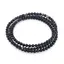 Bratara tripla ajustabila cu pietre semipretioase, Agat negru sfere 4mm