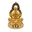 Statueta Feng Shui Buddha pe floare de lotus din metal auriu, 12,5cm