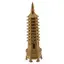 Statueta pagoda cu 9 nivele din metal auriu, 20cm