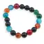 Bratara din Agat colorat si Onix 10mm, pe elastic, 19cm