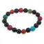 Bratara din Agat colorat si Onix mate 10mm, pe elastic, 19cm
