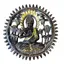 Decoratiune din lemn Buddha sculptat cu accente aurii