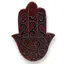 Decoratiune din lemn Hamsa cu model ochi protector negru