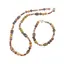Set colier si bratara Mookait sfere 6mm, Ochi de tigru neuniform 12mm, Carneol sfere 4mm si Hematit auriu