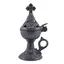 Vas pentru ardere tamaie si ierburi, metal culoare gri inchis, 15cm
