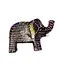 Statueta elefant negru cu buline mov