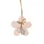 Decoratiune din lemn, floare roz cu doua flori gri