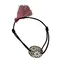 Bratara pe snur elastic cu charm argintiu floral
