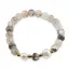 Bratara pe elastic Perle de cultura, bumbi aurii si Agat dragon veins gri sfere 8mm