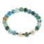 Bratara pe elastic Perle de cultura, bumbi aurii si Agat verde patat sfere fatetate 8mm