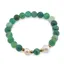 Bratara pe elastic Perle de cultura, bumbi aurii si Agat verde sfere mate 8mm