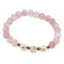 Bratara pe elastic Perle de cultura, bumbi aurii si Cuart cherry sfere 8mm