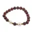 Bratara pe elastic Perle de cultura, bumbi aurii si Jasp sesame rosu sfere 8mm