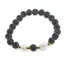 Bratara pe elastic Perle de cultura, bumbi aurii si Roca vulcanica sfere 8mm