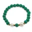 Bratara pe elastic Perle de cultura, bumbi aurii si Turcoaz verde sfere 8mm