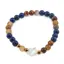 Bratara Agat maro si Lapis Lazuli sfere 6mm, Larvikit 8mm si steluta din Sidef 10mm cu bumbi aurii