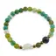 Bratara Agat verde sfere fatetate 6mm, Larvikit 8mm si luna din Sidef 12mm cu bumbi aurii
