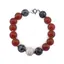 Bratara Carneol, Obsidian fulg de nea si Magnezit sfere 10mm, Turmalina multicolora discuri fatetate 3mm