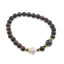 Bratara mix Ochi de tigru si Ochi de taur sfere 6mm, Larvikit 8mm si steluta din Sidef 10mm cu bumbi aurii