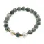 Bratara pe elastic Perle de cultura, bumbi aurii si Agat de copac sfere 8mm