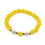 Bratara pe elastic Perle de cultura, bumbi aurii si Agat galben sfere 8mm