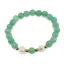 Bratara pe elastic Perle de cultura, bumbi aurii si Aventurin sfere fatetate 8mm