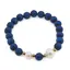 Bratara pe elastic Perle de cultura, bumbi aurii si Cuart druzy electroplacat albastru sfere 8mm