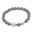Bratara pe elastic Perle de cultura, bumbi aurii si Cuart druzy electroplacat gri sfere 8mm
