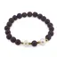 Bratara pe elastic Perle de cultura, bumbi aurii si Cuart druzy electroplacat mov sfere 8mm