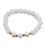 Bratara pe elastic Perle de cultura, bumbi aurii si Cuart sfere mate 8mm