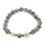 Bratara pe elastic Perle de cultura, bumbi aurii si Jasp dalmatian sfere mate 8mm