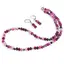 Set Cercei cu agatatoare si Colier din Agat roz discuri fatetate 6mm si sfere fatetate 4mm