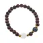 Bratara Obsidian mahon sfere 6mm, Larvikit 8mm si steluta din Sidef 10mm cu bumbi aurii