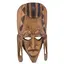 Masca africana vintage din lemn sculptat manual, decorata cu motive tribale, 24cm