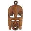 Masca africana vintage din lemn sculptat manual, cu doua fete laterale, 24cm