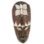 Masca africana vintage din lemn sculptat manual, decorata cu fluture alb, 20cm