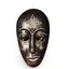 Masca africana vintage din lemn, decorata cu sidef si simboluri tribale, 34,5cm