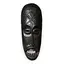 Masca africana vintage din lemn inchis, model razboinic cu colti sculptati, 48,5cm