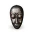 Masca africana vintage din lemn, decorata cu sidef si motive florale tribale, 32,5cm